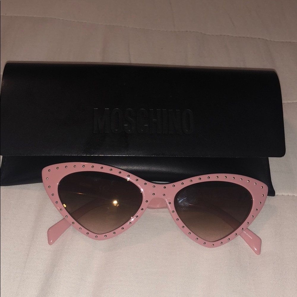 Moschino Pink Studded Cat Eye Sunglasses BRAND NEW